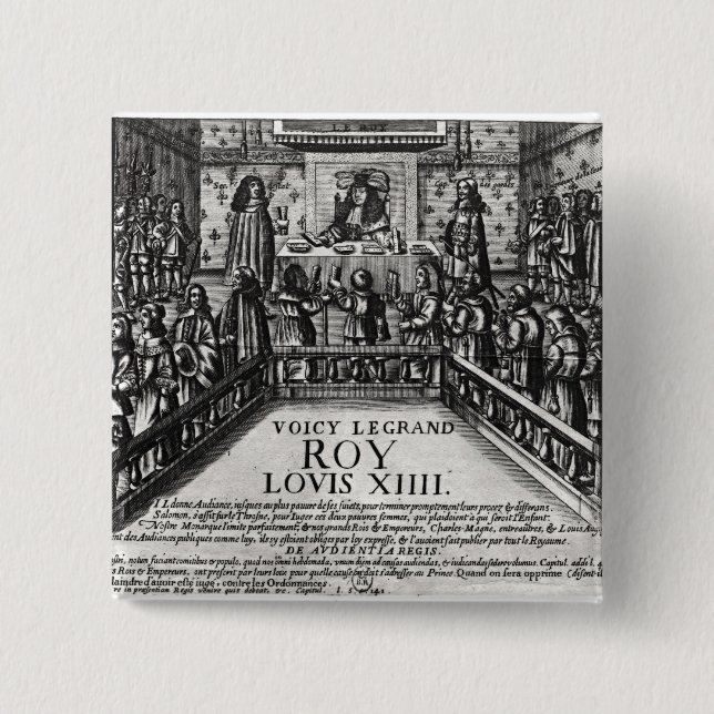 Louis XIV  administering justice 2 Inch Square Button (Front)