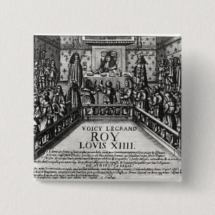 Louis XIV administering justice 2 Inch Square Button