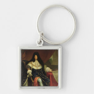 Louis XIV  Holding a Plan of the Maison Royale Keychain
