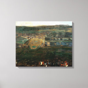 Louis XIV hunting near chateau of Fontainebleau Canvas Print