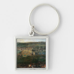 Louis XIV hunting near chateau of Fontainebleau Keychain