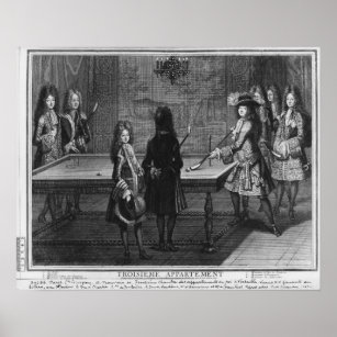 Louis XIV playing billiards with his brother Poster