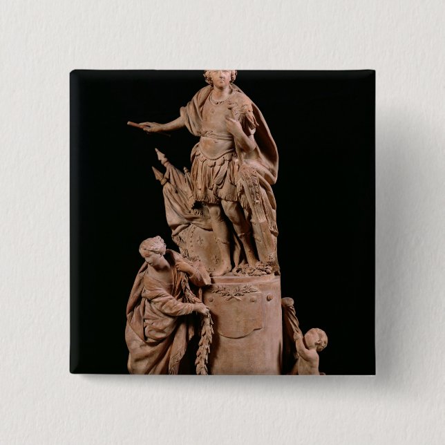 Louis XV  as a Roman Emperor 2 Inch Square Button (Front)