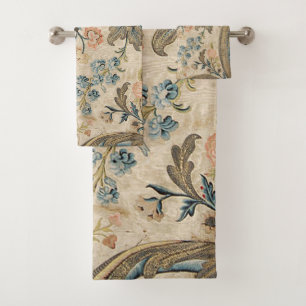 Louis XV Floral Print Elegant Bath Towels