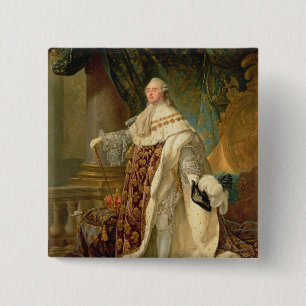 Louis XVI (1754-93) (oil on canvas) 2 Inch Square Button