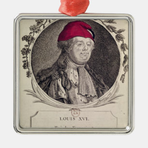 Louis XVI wearing a phrygian bonnet Metal Ornament
