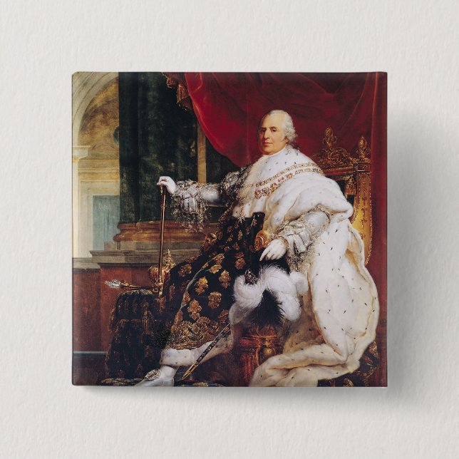 Louis XVIII 2 Inch Square Button (Front)