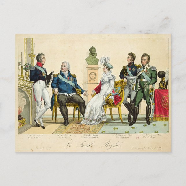 Louis XVIII  and his Family Postcard (Front)