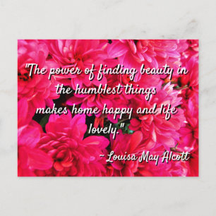 Louisa May Alcott Citation Humble Beauty Carte Pos
