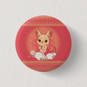 Louisa the Kangaroo Cute 1 Inch Round Button