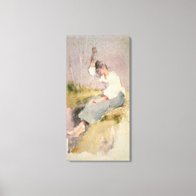 Louise, a Breton Girl (w/c on paper) Canvas Print (Front)