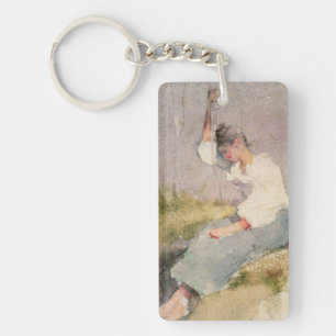 Louise, a Breton Girl (w/c on paper) Keychain