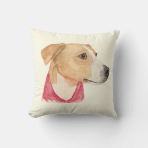 Louise Boxer Beagle Watercolor Throw Pillow