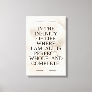 Louise Hay Quote - All is Perfect Canvas Print