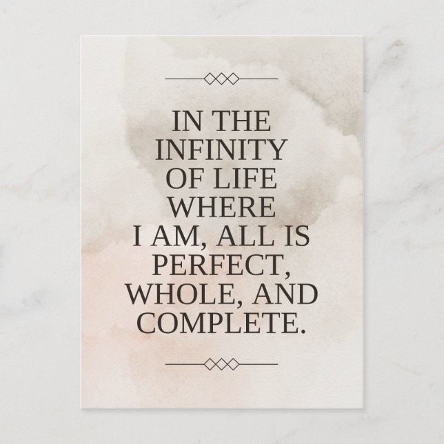 Louise Hay Quote - All is Perfect Postcard (Front)