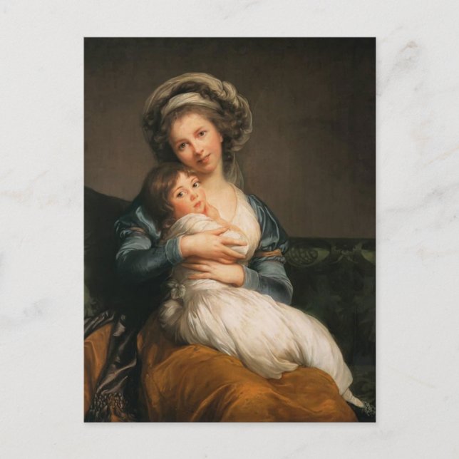 Louise Le Brun- Self Portrait with Her Daughter Postcard (Front)