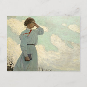 Louise on one of the Barren Hills by N. C. Wyeth Postcard
