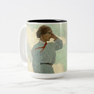 Louise on one of the Barren Hills by N. C. Wyeth Two-Tone Coffee Mug