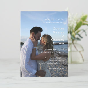 Louise Simple Photo Modern Wedding Save The Date