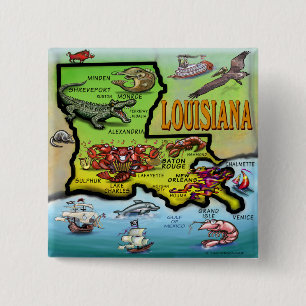 Louisiana 2 Inch Square Button
