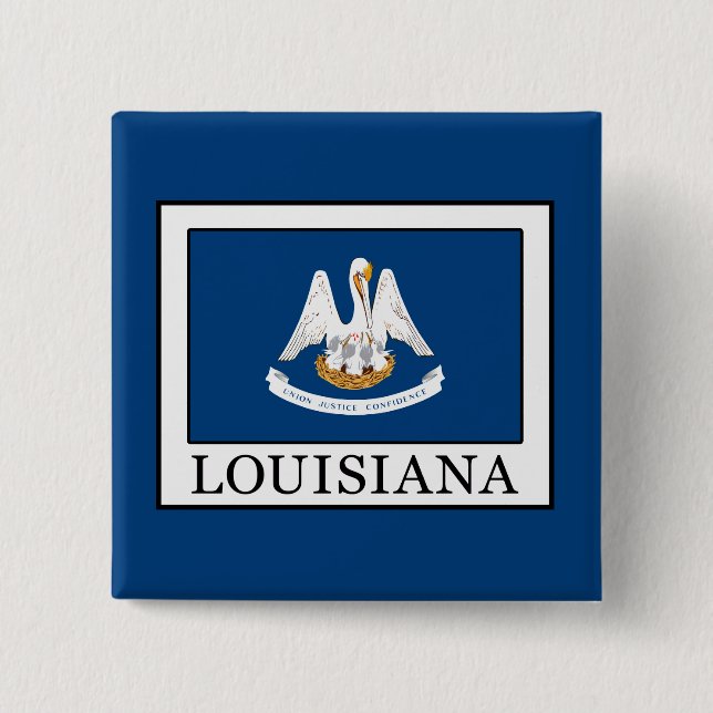 Louisiana 2 Inch Square Button (Front)