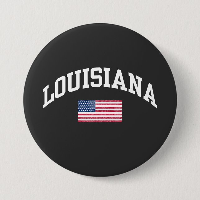 Louisiana 3 Inch Round Button (Front)