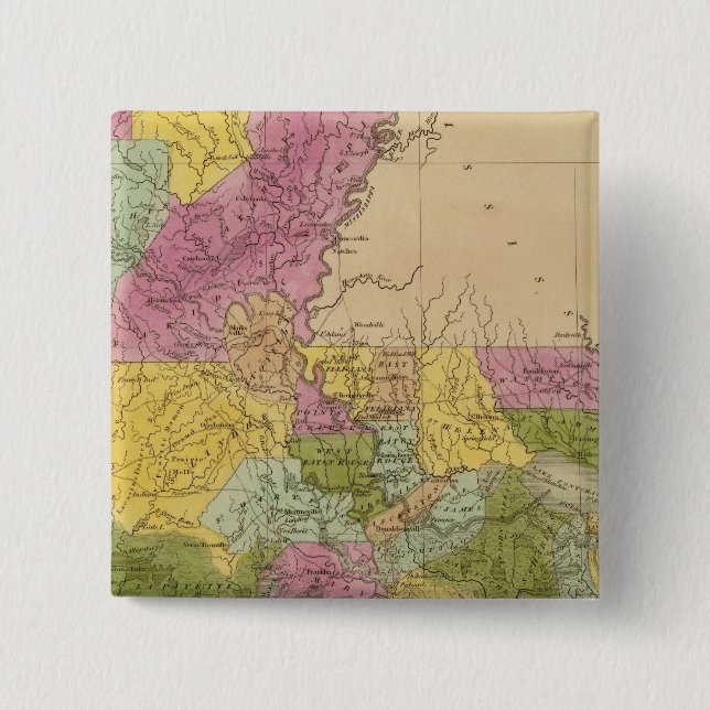 Louisiana 7 2 inch square button (Front)