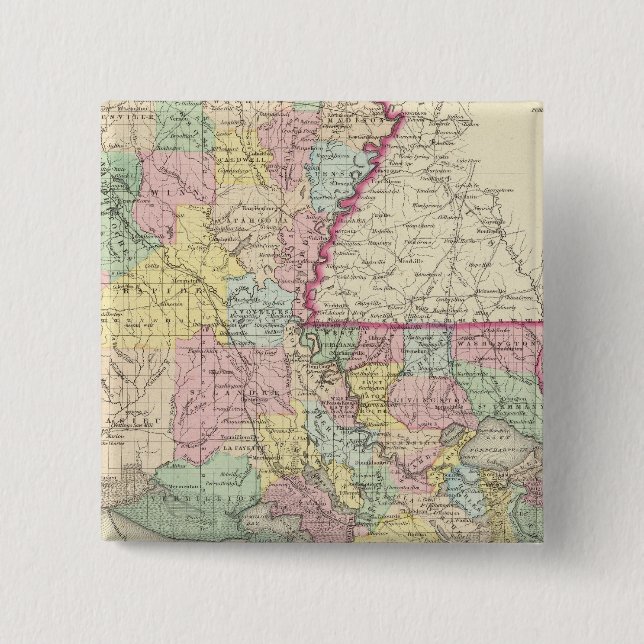 Louisiana 8 2 inch square button (Front)