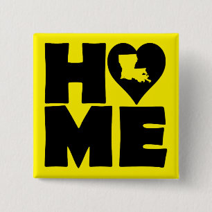 Louisiana Accueil Heart State Button Badge Pin