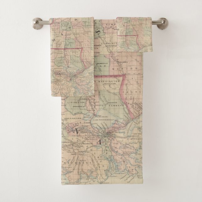 Louisiana and Mississippi Bath Towel Set (Insitu)