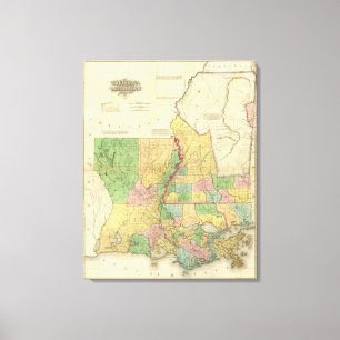 Louisiana and Mississippi Canvas Print