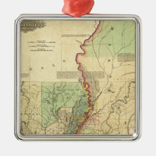 Louisiana and Mississippi Metal Ornament