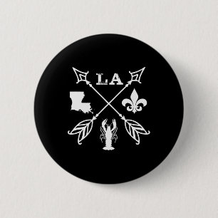 Louisiana Arrow T Shirt New Orleans Mardi Gras 2 Inch Round Button
