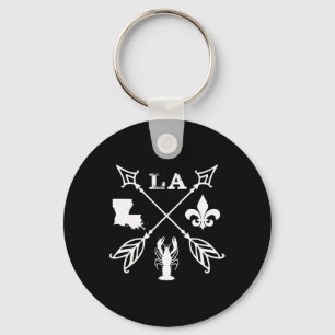 Louisiana Arrow T Shirt New Orleans Mardi Gras Keychain