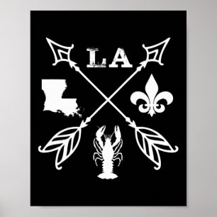 Louisiana Arrow T Shirt New Orleans Mardi Gras Poster