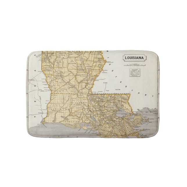 Louisiana Atlas Map Bath Mat (Front)