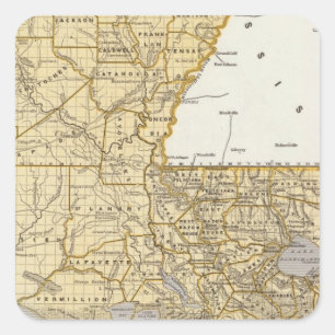 Louisiana Atlas Map Square Sticker