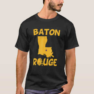 Louisiana Baton Rouge City Vintage Football Fans L T-Shirt