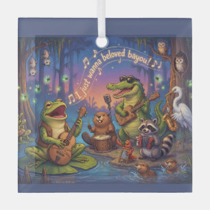 Louisiana Bayou Critter Band - Beloved Bayou! Glass Ornament