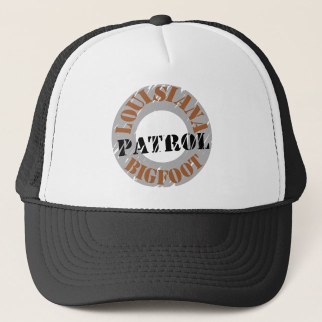 Louisiana Bigfoot Sasquatch Patrol Team Trucker Hat (Front)