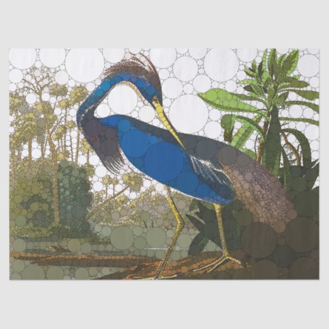 Louisiana Blue Heron by After John James Audubon Tissue Paper (Front)