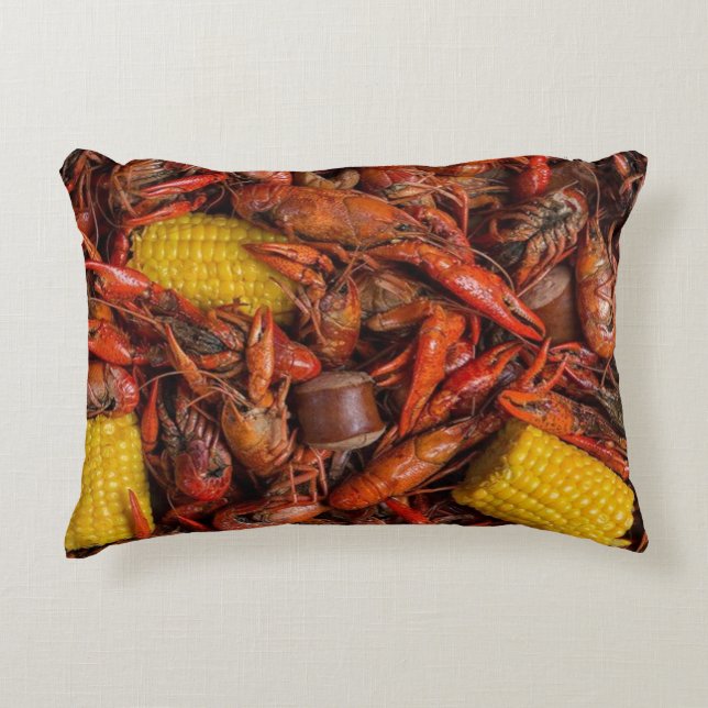 Louisiana Boiled Crawfish, New Orleans, Funny Accent Pillow (Front)