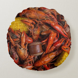 Louisiana Boiled Crawfish, New Orleans, Funny Round Pillow