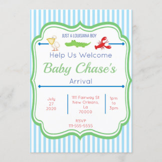 Louisiana Boy Baby Shower Invitation