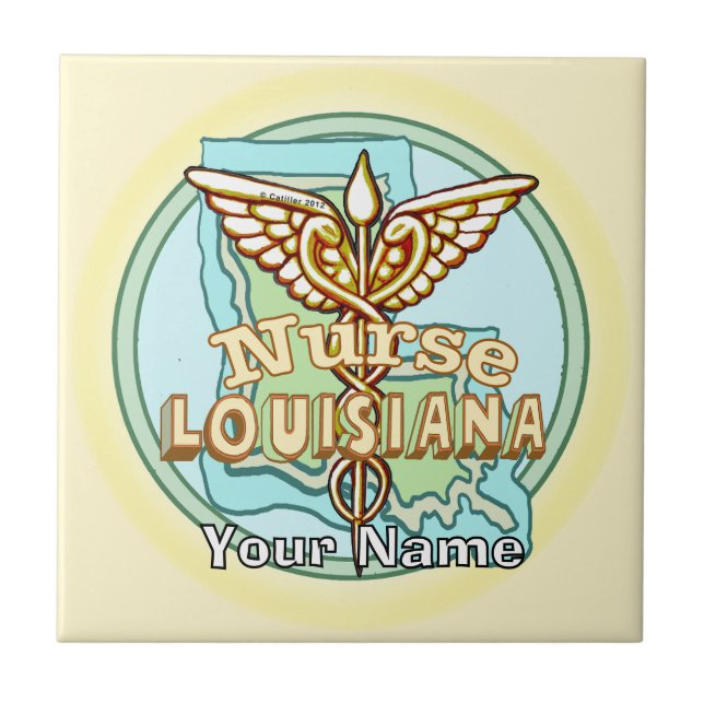 Louisiana Caduceus Nurse Tile (Front)