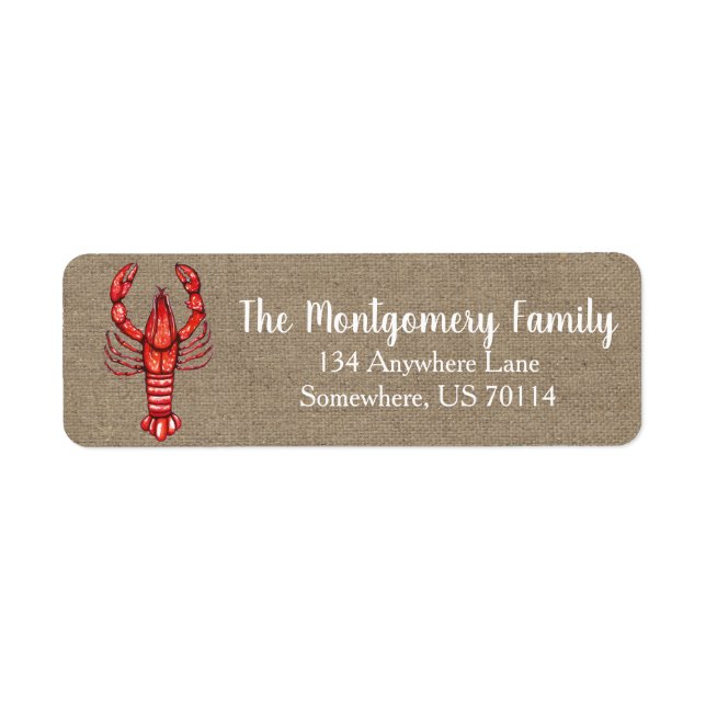 Louisiana Cajun Crawfish & Faux Burlap (Devant)
