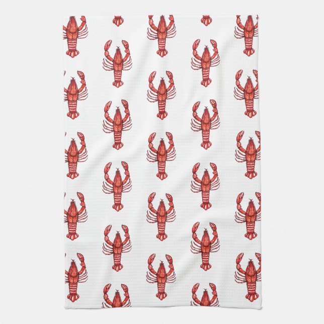 Louisiana Cajun Crawfish Kitchen Towel (Vertical)