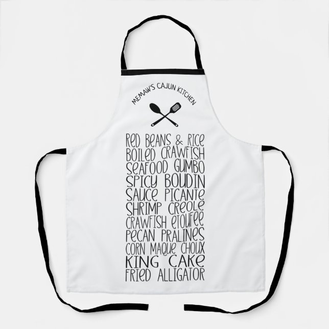 Louisiana Cajun Food Personalized Cajun Kitchen Apron (Front)