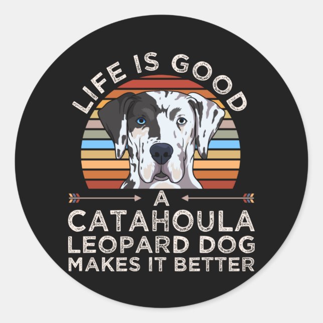 Louisiana Catahoula Leopard Dog Gift Classic Round Sticker (Front)