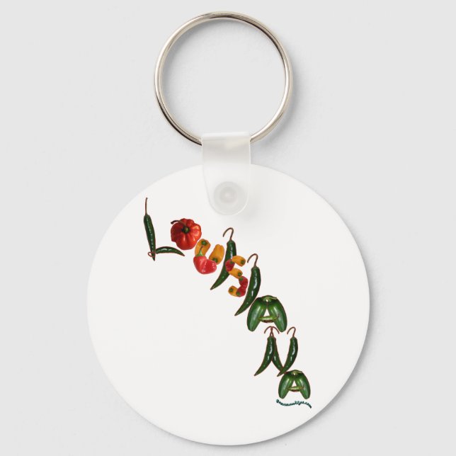 Louisiana Chili Peppers Keychain (Front)